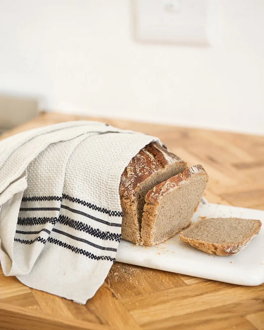 Utility Cloth Cotten and Linen - Cream and French Navy