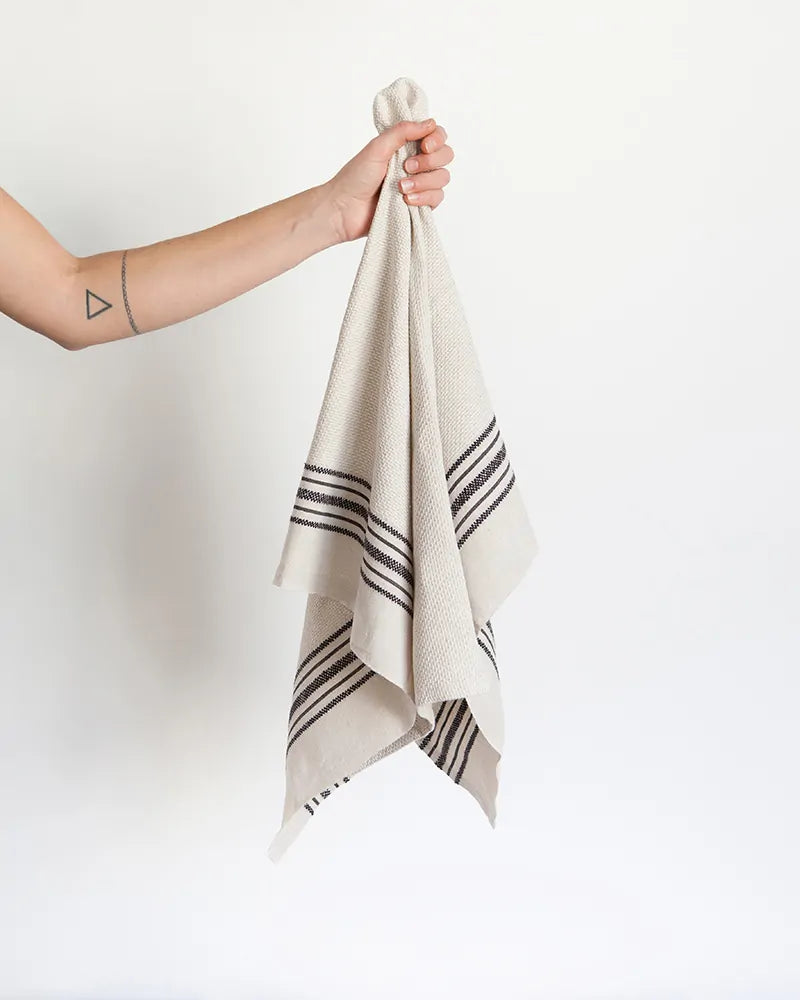 Utility Cloth Cotten and Linen - Cream and French Navy