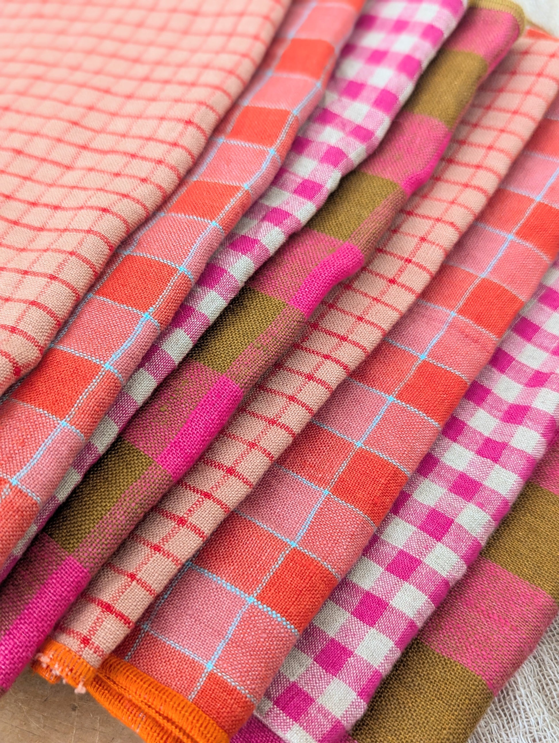 Linen Napkins - Sets of 4 - Pinks, Reds, and Oranges