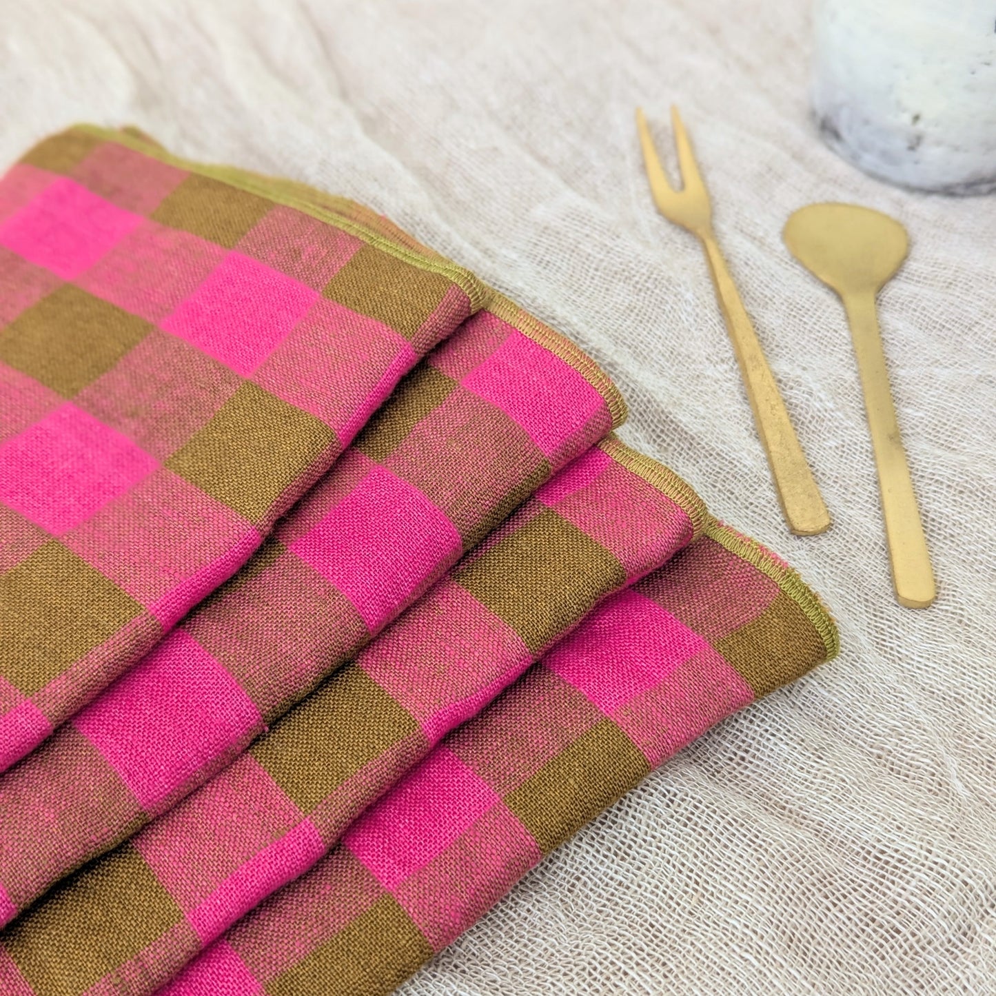 Linen Napkins - Sets of 4 - Pinks, Reds, and Oranges