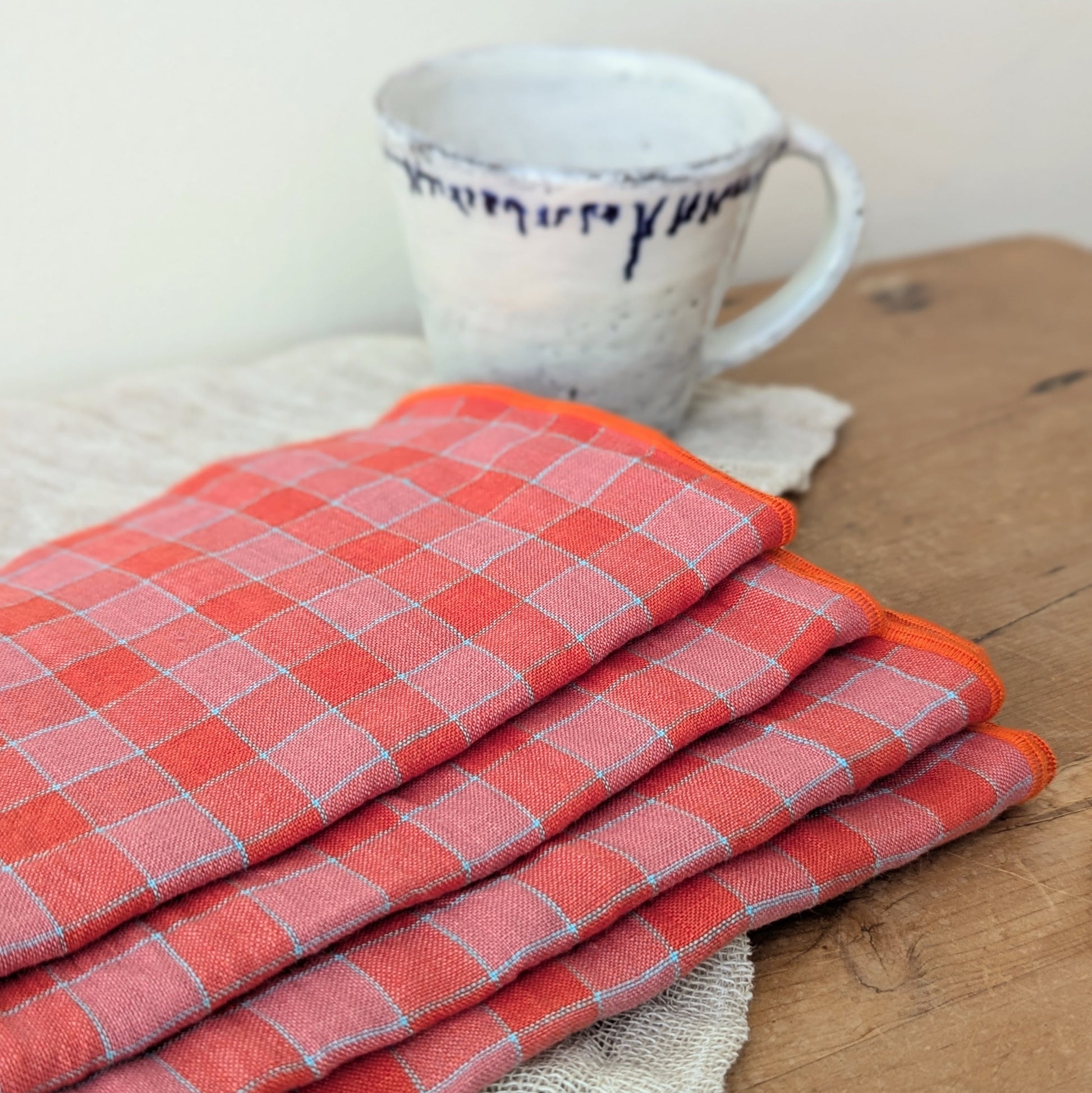 Linen Napkins - Sets of 4 - Pinks, Reds, and Oranges