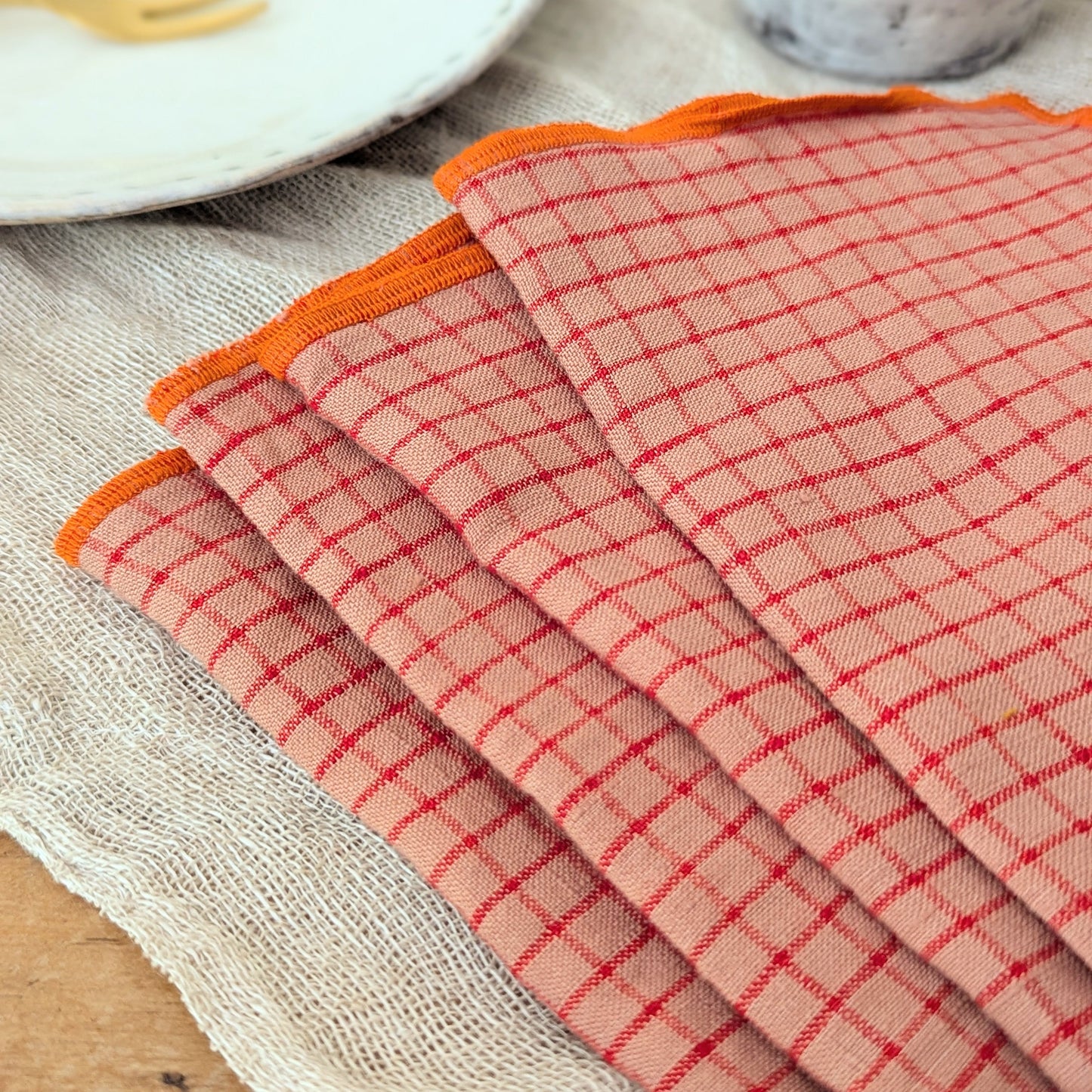 Linen Napkins - Sets of 4 - Pinks, Reds, and Oranges