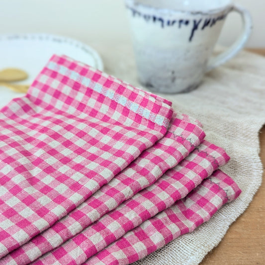 Linen Napkins - Sets of 4 - Pinks, Reds, and Oranges