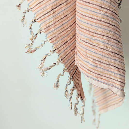 Natural Dyed Kitchen Towel - Multicolor Stripe