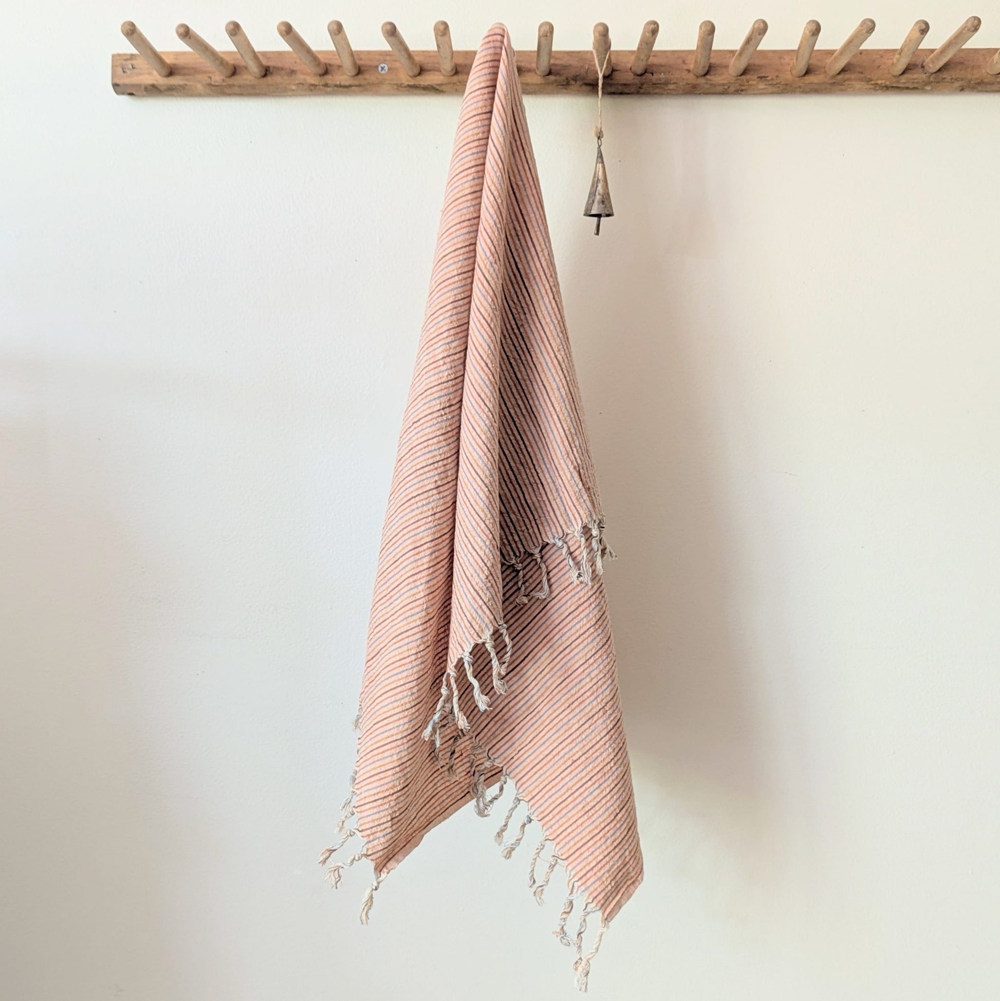 Natural Dyed Kitchen Towel - Multicolor Stripe