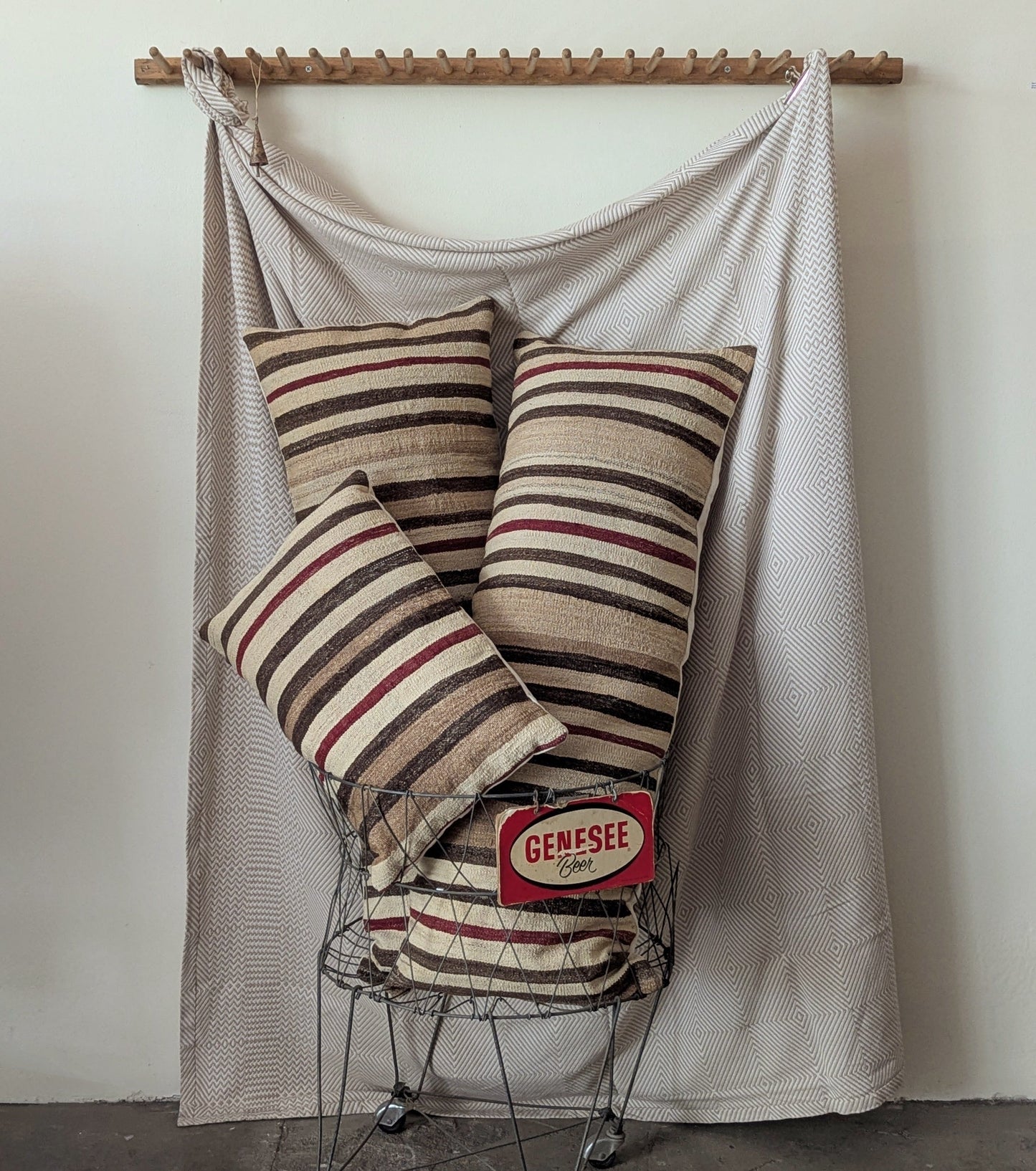 Vintage Striped Turkish Kilim Pillows - 16 x 24"